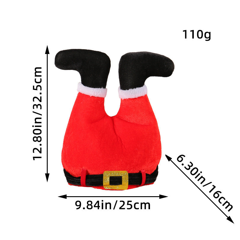 Funny Red Leg Santa Hat - Festive Holiday Fun