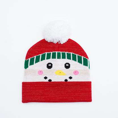 Festive Santa & Deer Knit Beanie - Cozy Holiday Hat