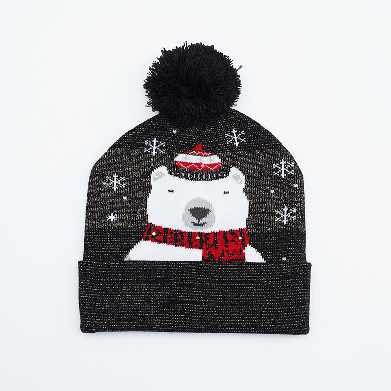 Festive Santa & Deer Knit Beanie - Cozy Holiday Hat