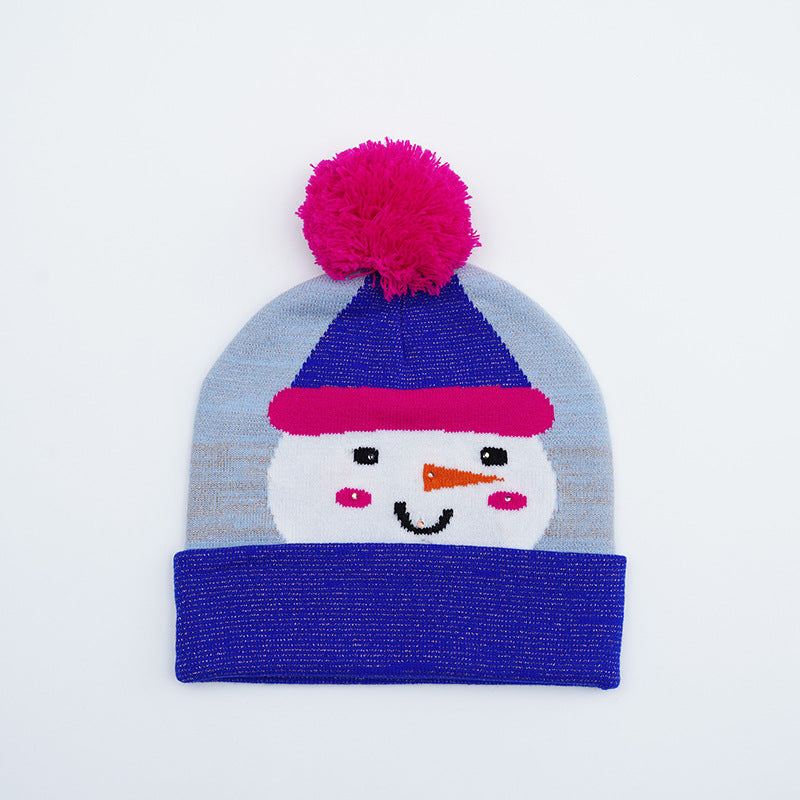 Festive Santa & Deer Knit Beanie - Cozy Holiday Hat