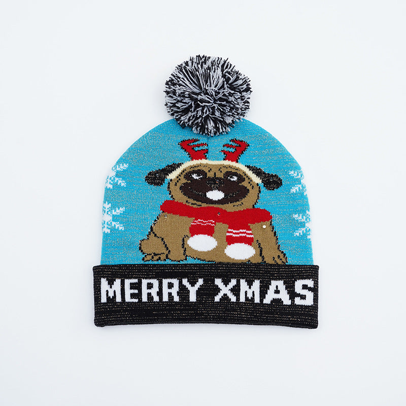 Festive Santa & Deer Knit Beanie - Cozy Holiday Hat