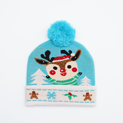 Festive Santa & Deer Knit Beanie - Cozy Holiday Hat