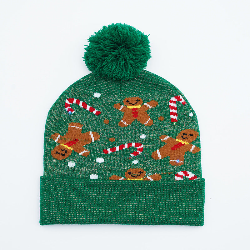 Festive Santa & Deer Knit Beanie - Cozy Holiday Hat