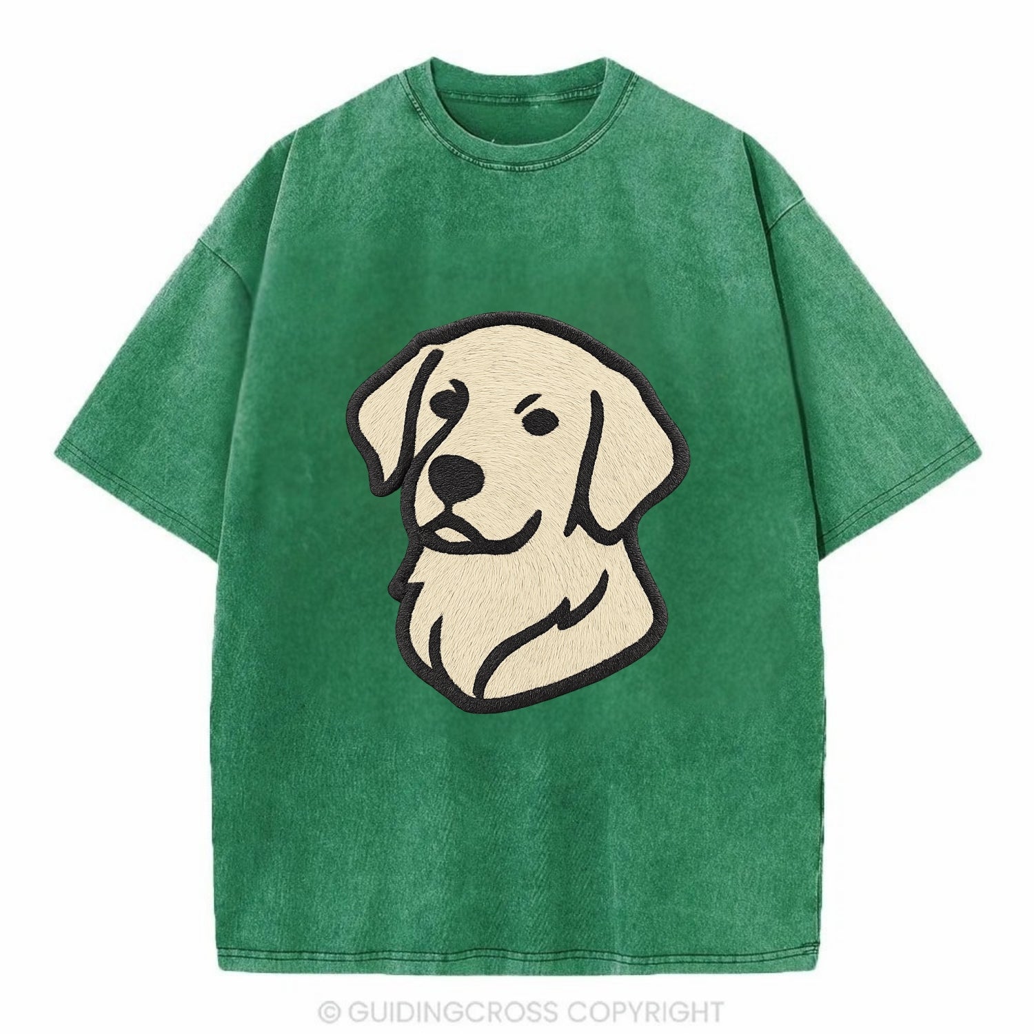 Golden Retriever - Head tilt curious pos Vintage T-shirt - Forest Mist(Green)