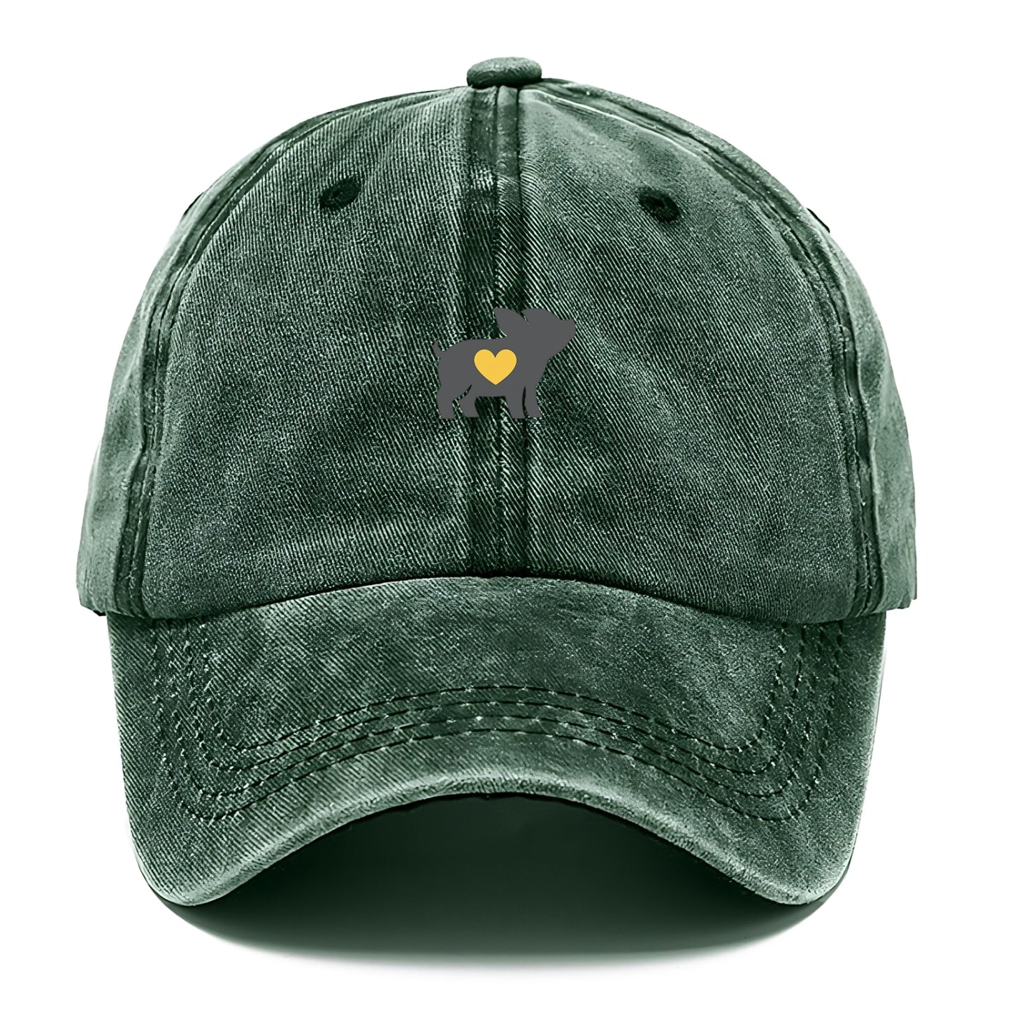 SMALL BUT BRAVE | Tiny piglet silhouette | Big heart within | Courage despite size | - Classic Cap - Forest Mist(Green)
