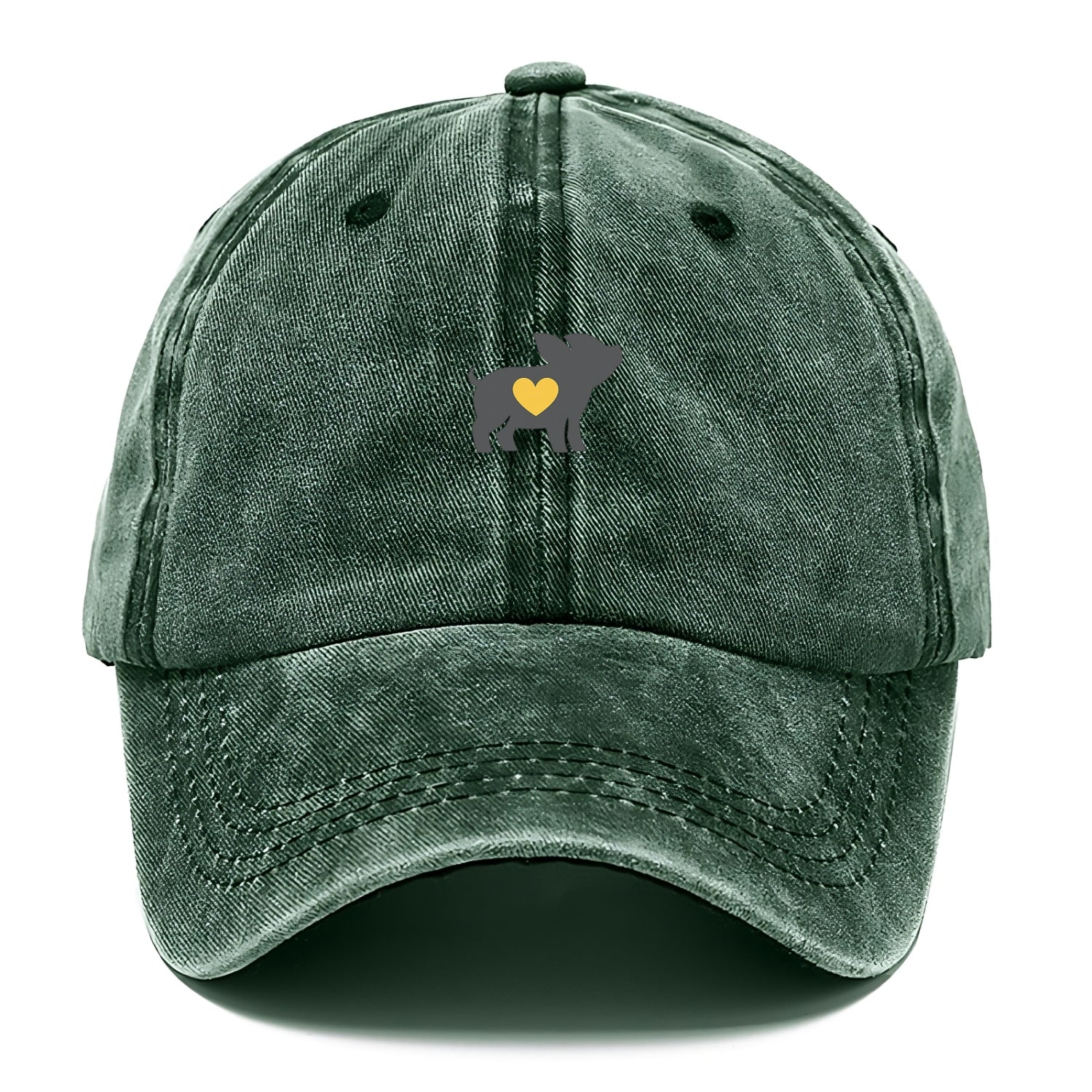 SMALL BUT BRAVE | Tiny piglet silhouette | Big heart within | Courage despite size | - Classic Cap - Forest Mist(Green)