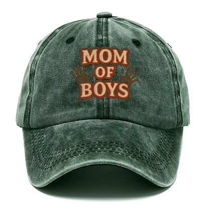 Mom Of Boys  - Classic Cap - Forest Mist(Green)