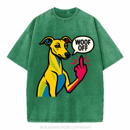 Whippet sleek athletic greyhound-like, elegant long paw giving sass - Vintage T-shirt - Forest Mist(Green)