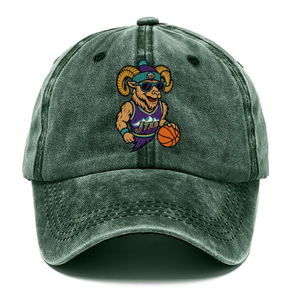 Utah Bighorn wearing Jazz beanie with mountain melody patch and wayfarer sunglasses - Classic Cap - Forest Mist(Green)
