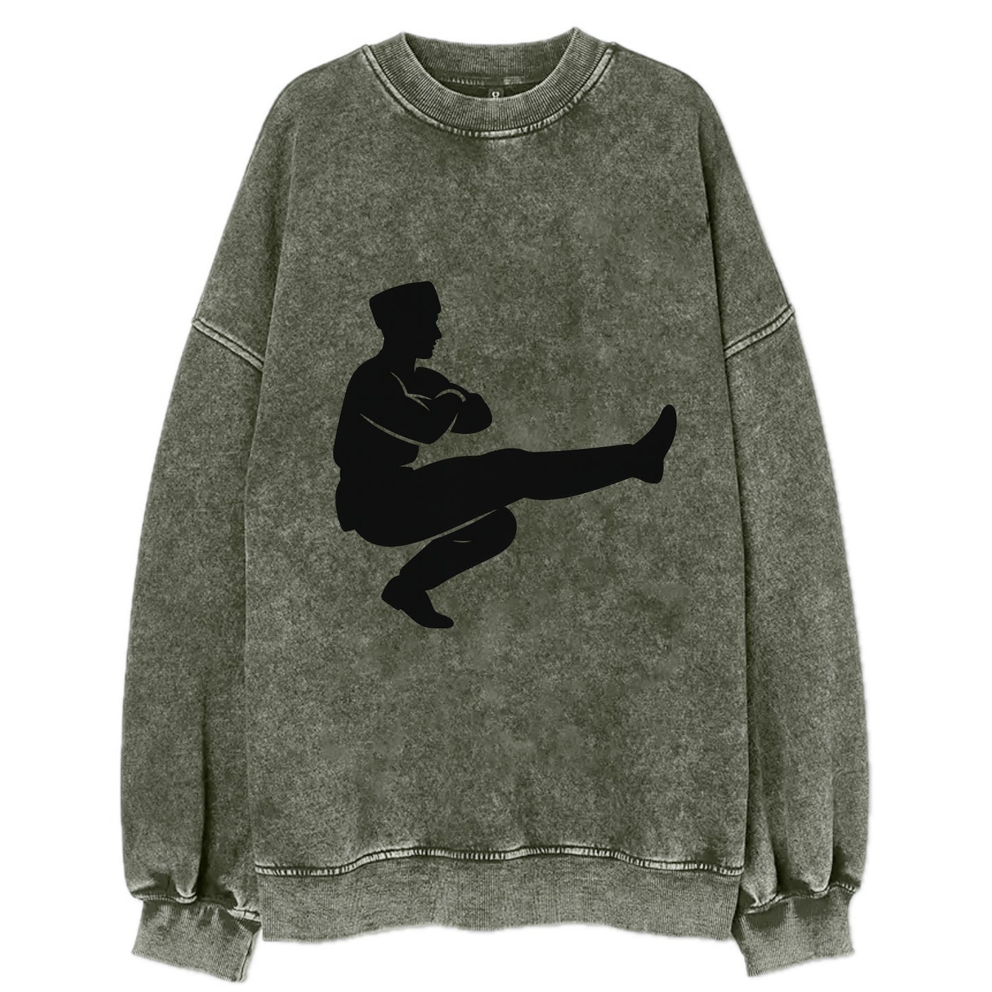Russian Cossack dancer squat kick - Vintage Sweatshirt - Forest Mist(Green)