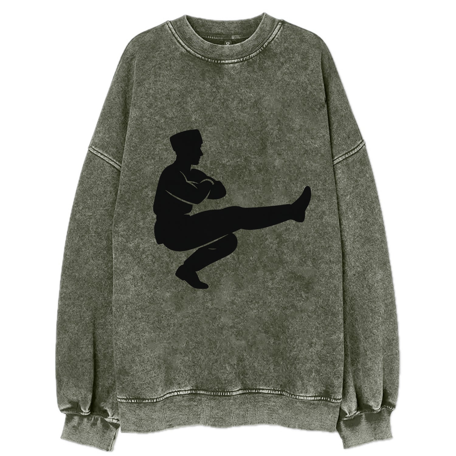 Russian Cossack dancer squat kick - Vintage Sweatshirt - Forest Mist(Green)
