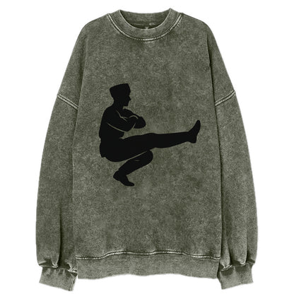 Russian Cossack dancer squat kick - Vintage Sweatshirt - Forest Mist(Green)