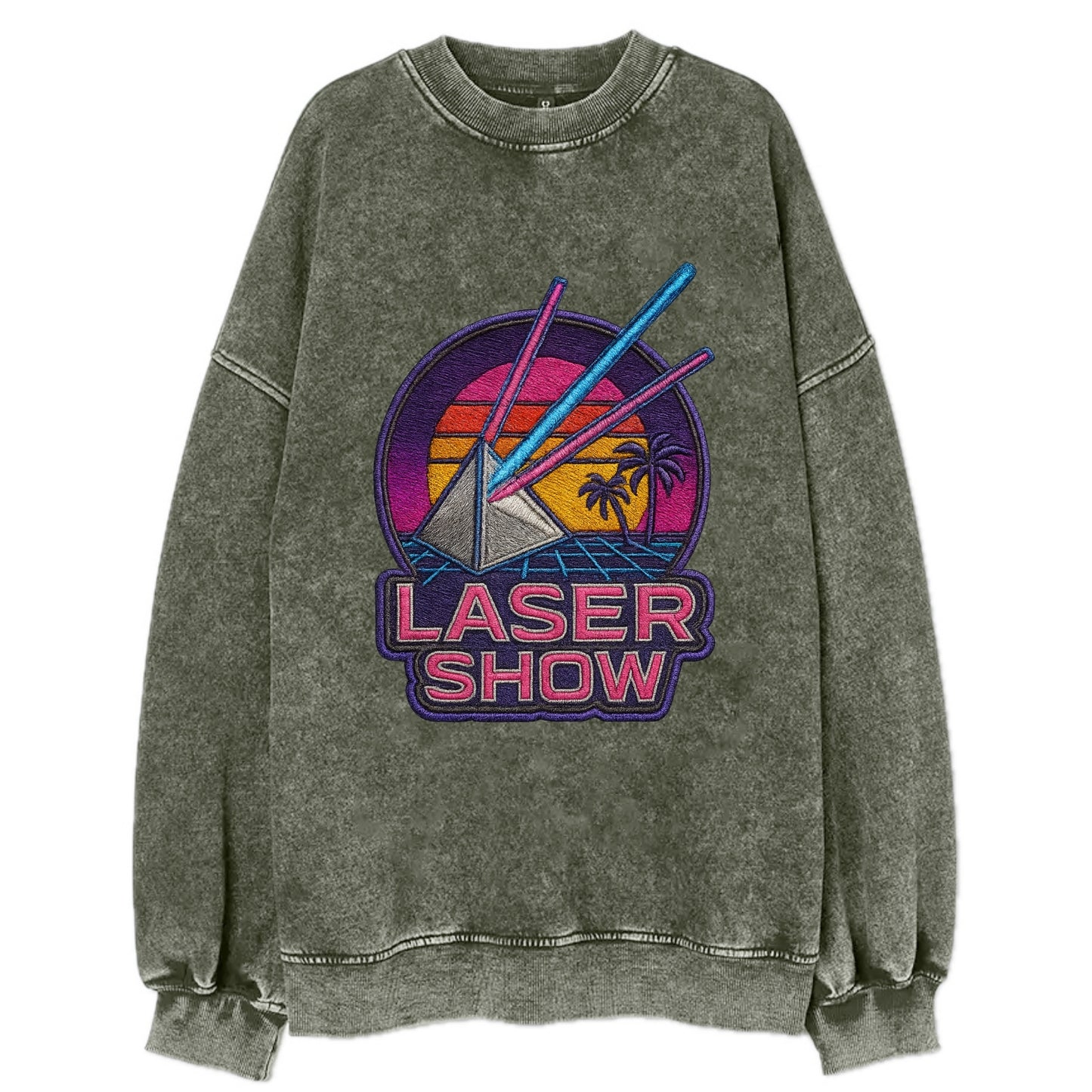 Laser Show - Vintage Sweatshirt - Forest Mist(Green)