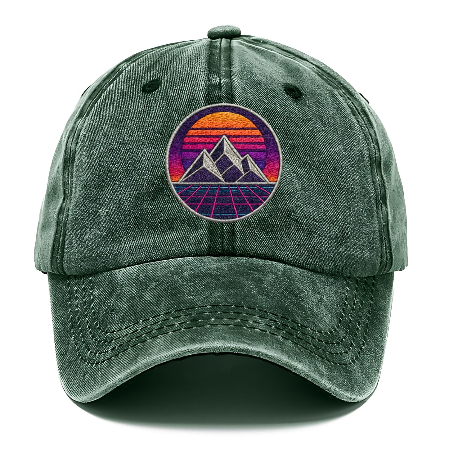 Retrowave Mountains - Classic Cap - Forest Mist(Green)