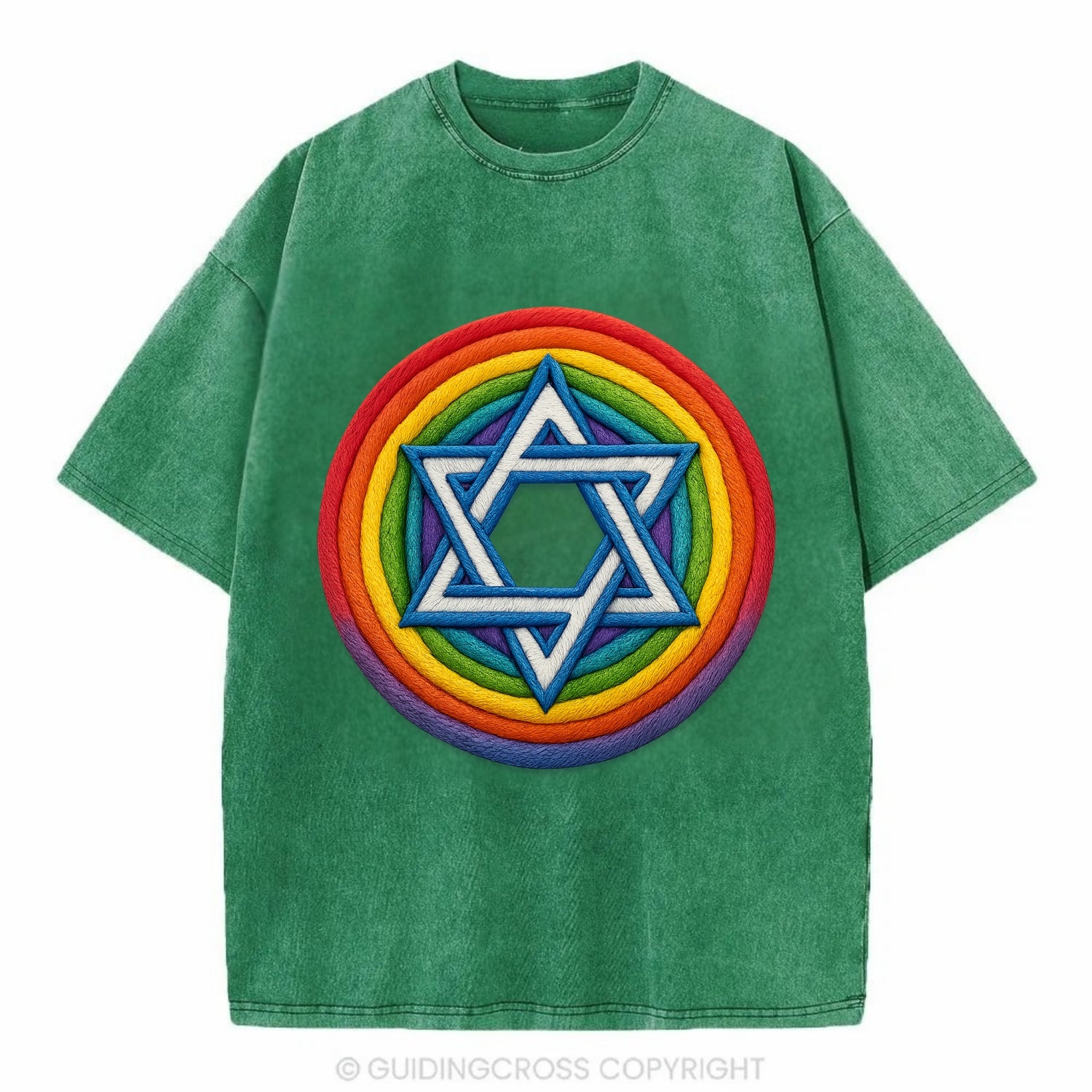 Star of David  - Vintage T-shirt - Forest Mist(Green)
