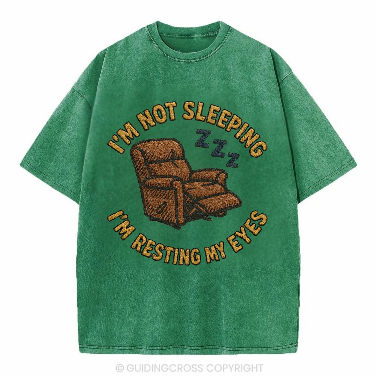 I'm Not Sleeping I'm Resting My Eyes  - Vintage T-shirt - Forest Mist(Green)