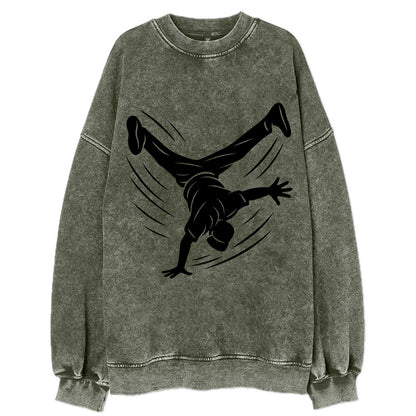 Breakdancer windmill move - Vintage Sweatshirt - Forest Mist(Green)