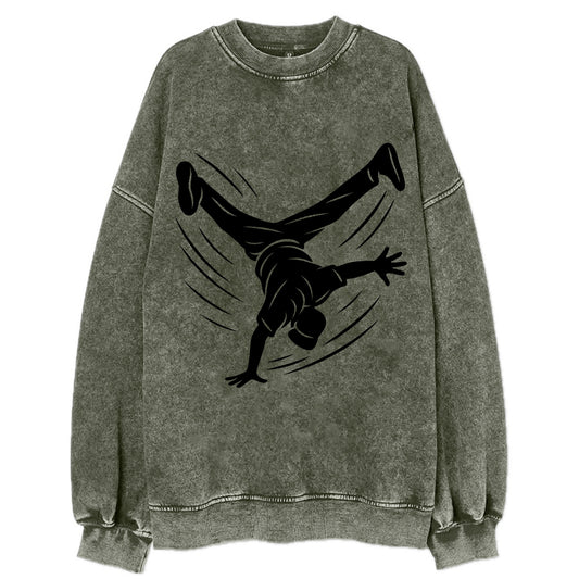 Breakdancer windmill move - Vintage Sweatshirt - Forest Mist(Green)