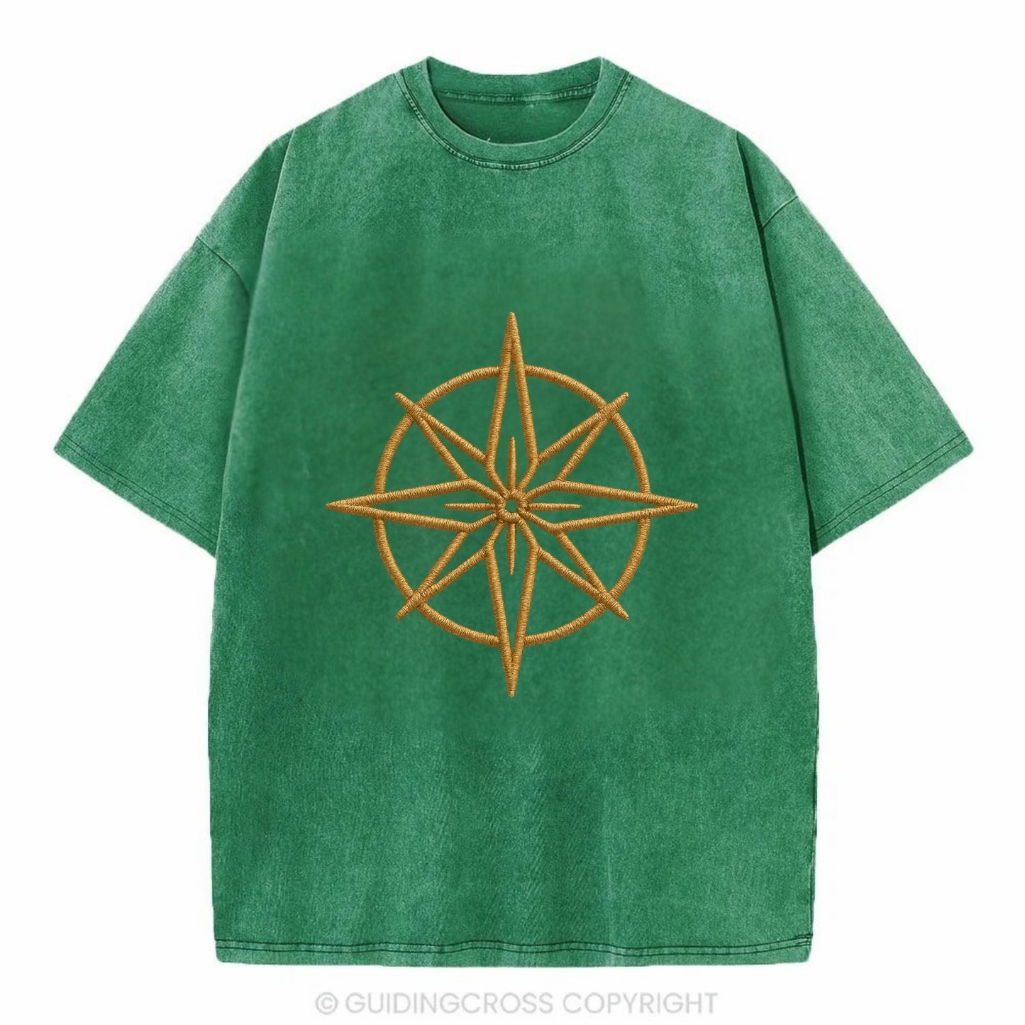 Compass Rose  - Vintage T-shirt - Forest Mist(Green)