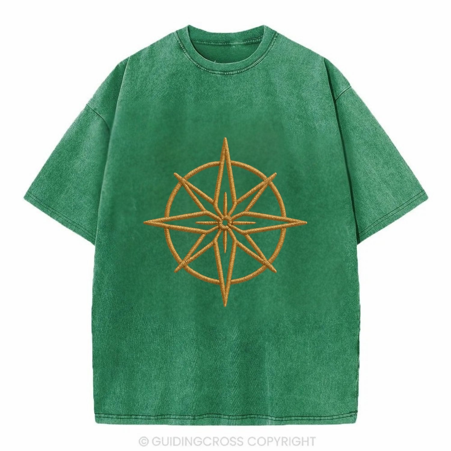 Compass Rose  - Vintage T-shirt - Forest Mist(Green)
