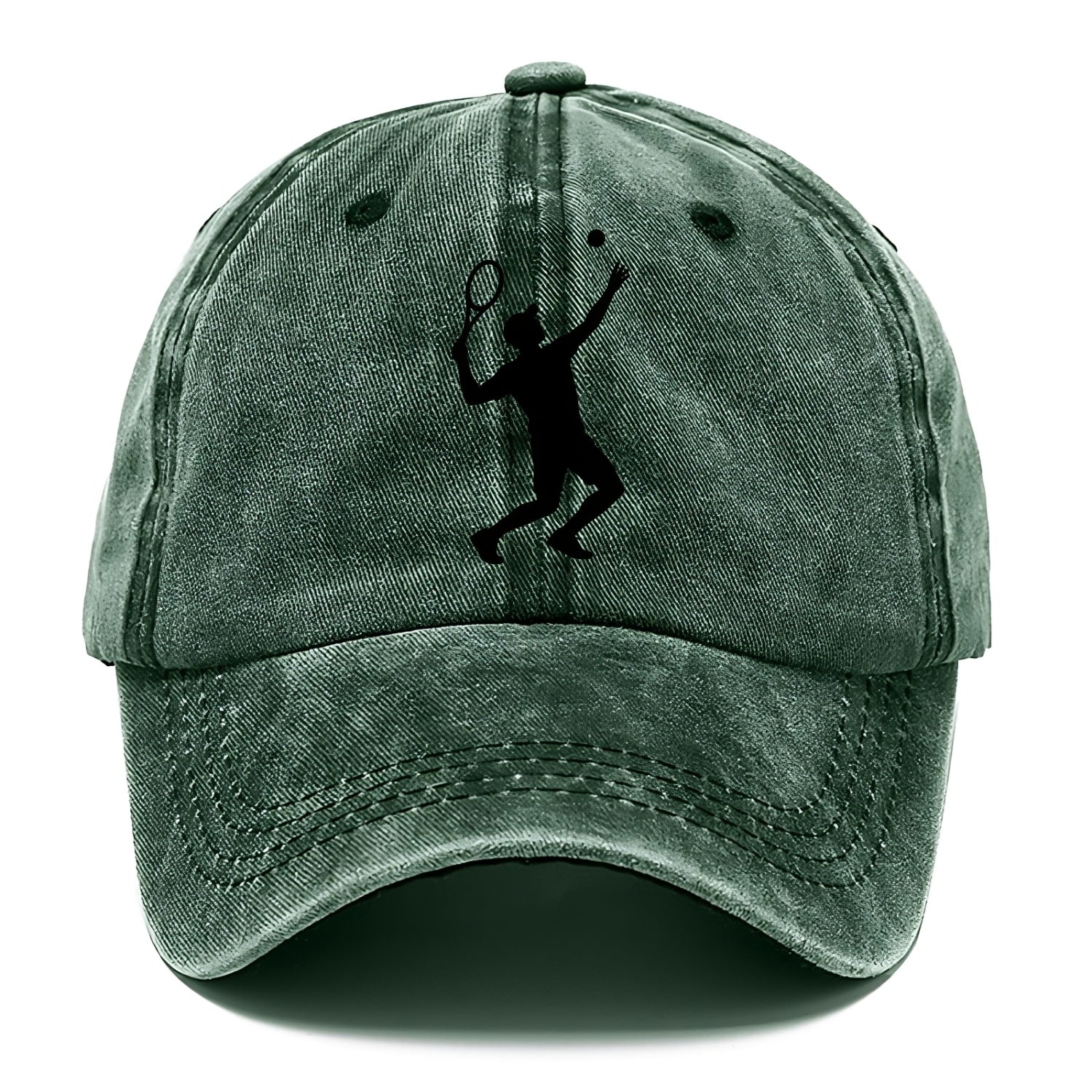 Tennis player serving powerful shot - Classic Cap - Forest Mist(Green)