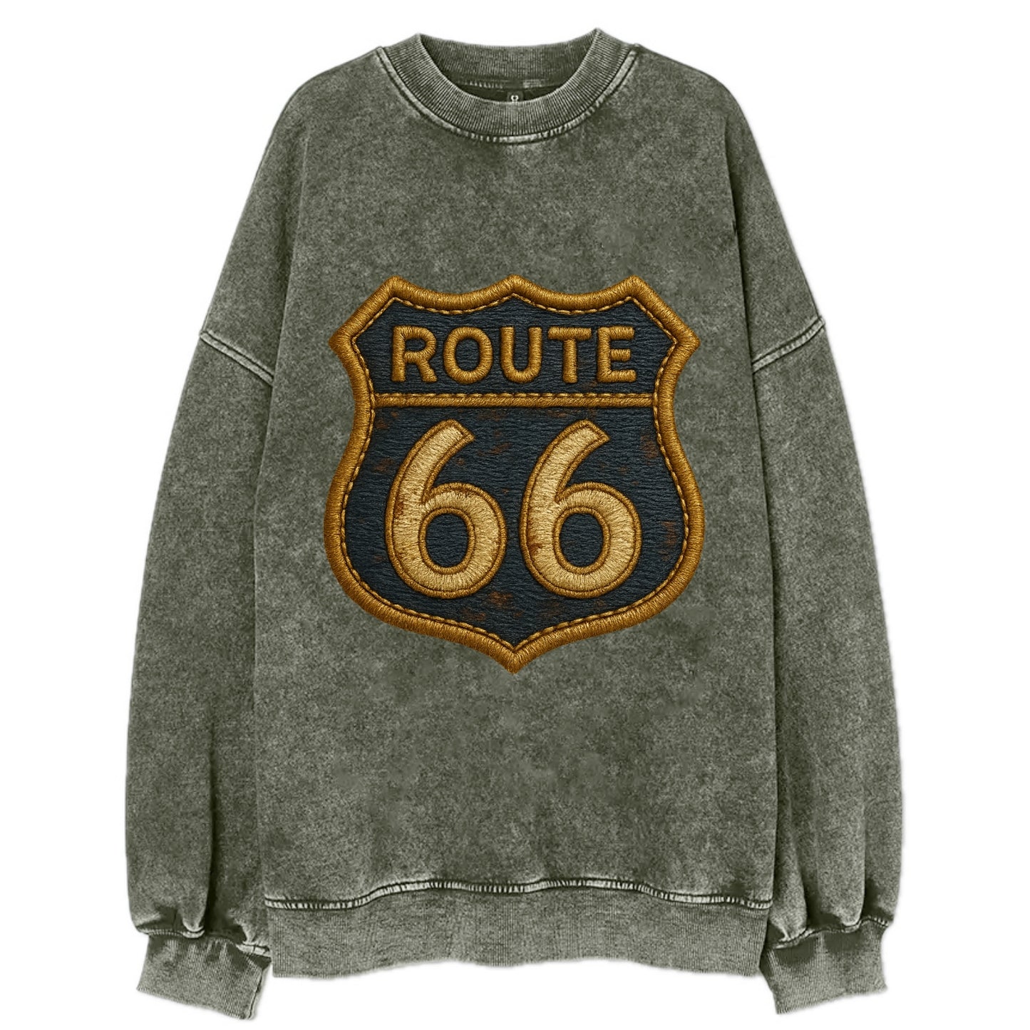 Route 66  - Vintage Sweatshirt - Forest Mist(Green)