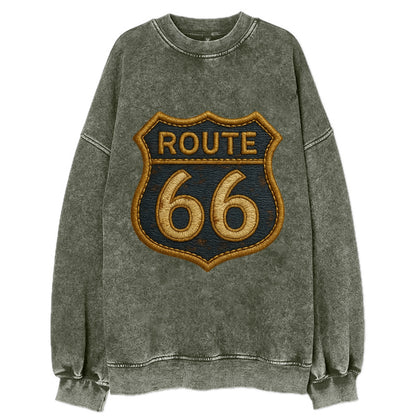 Route 66  - Vintage Sweatshirt - Forest Mist(Green)
