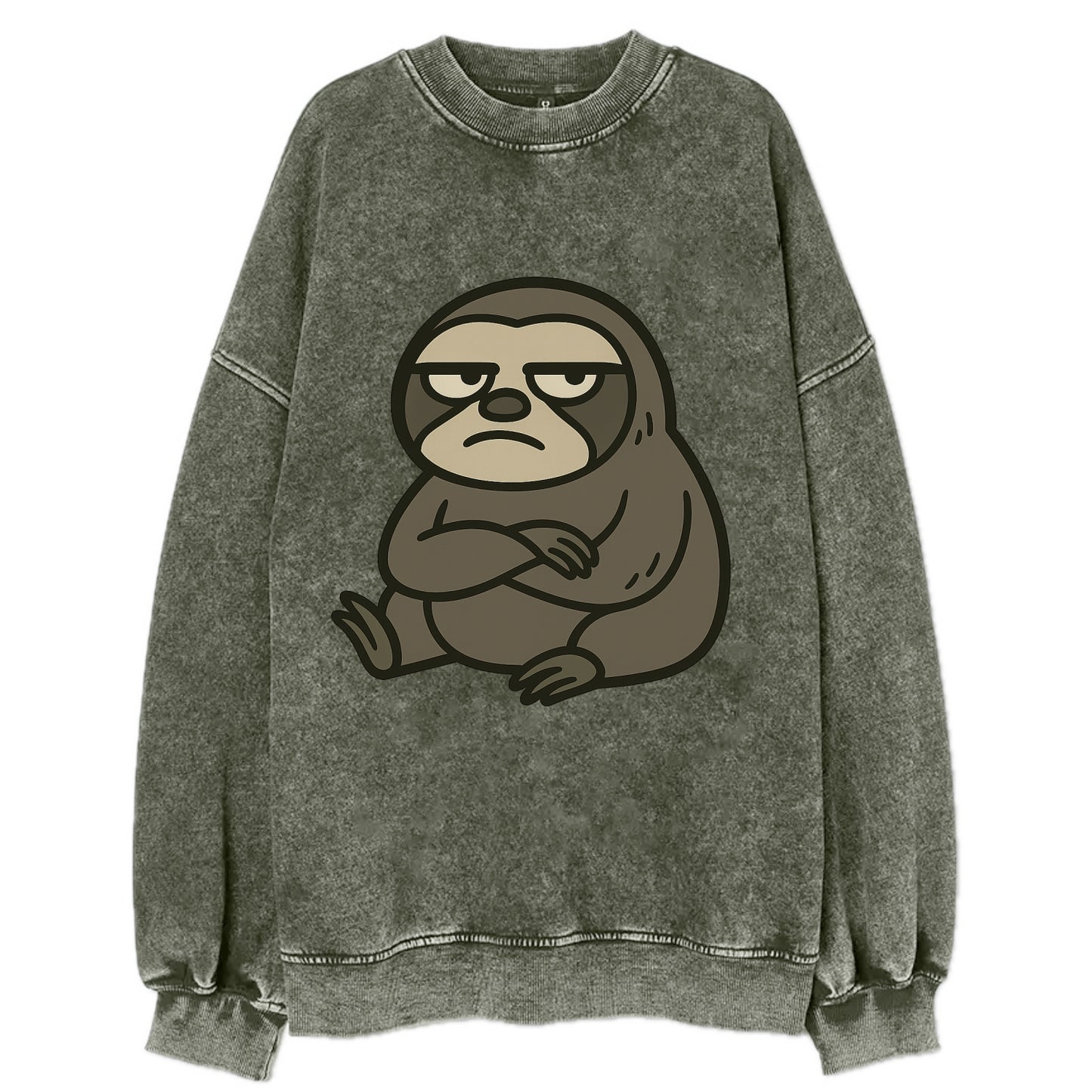 The Sloth Judging Silently - Vintage Sweatshirt - Forest Mist(Green)