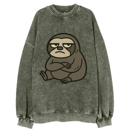 The Sloth Judging Silently - Vintage Sweatshirt - Forest Mist(Green)