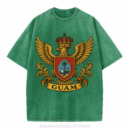 Guam Heritage Badge  - Vintage T-shirt - Forest Mist(Green)