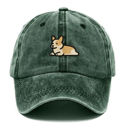 Corgi - Sploot lying position - Classic Cap - Forest Mist(Green)
