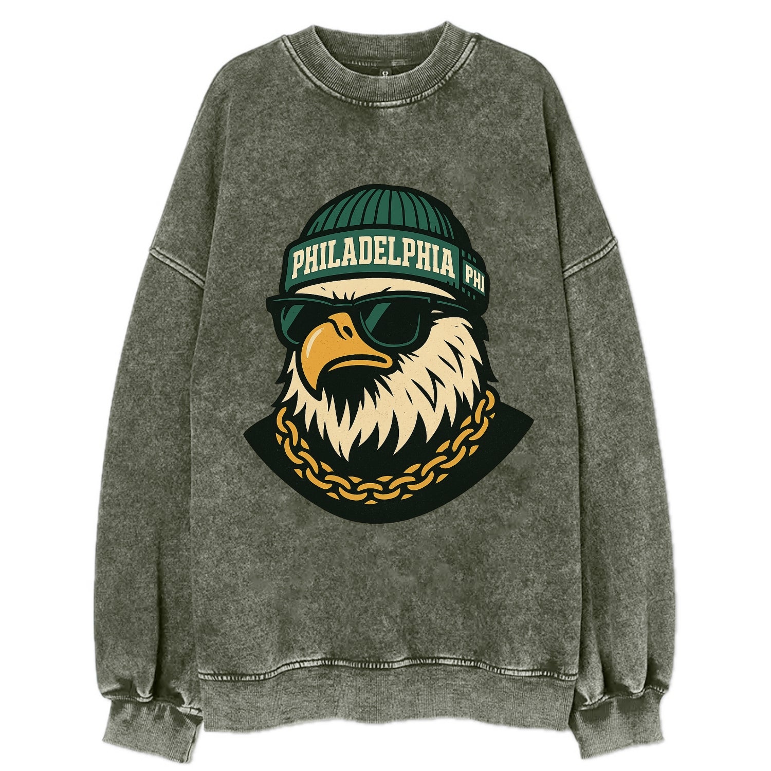 "eagle" "philadelphia" "phi" "green" "us East" - Vintage Sweatshirt - Forest Mist(Green)