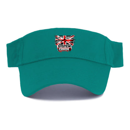 SYSTEM ERROR | Glitch Union Jack pattern | Digital corruption effect | Error code overlay | - Visor - Forest Mist(Green)