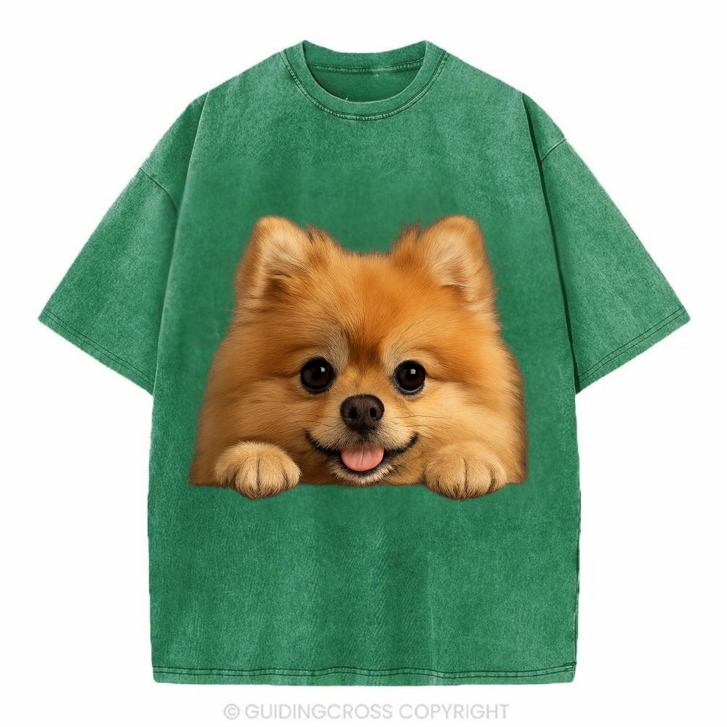 Pomeranian  - Vintage T-shirt - Forest Mist(Green)