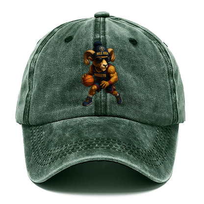 Mile High Bighorn wearing Nuggets beanie with mountain patch and wayfarer sunglasses - Classic Cap - Forest Mist(Green)