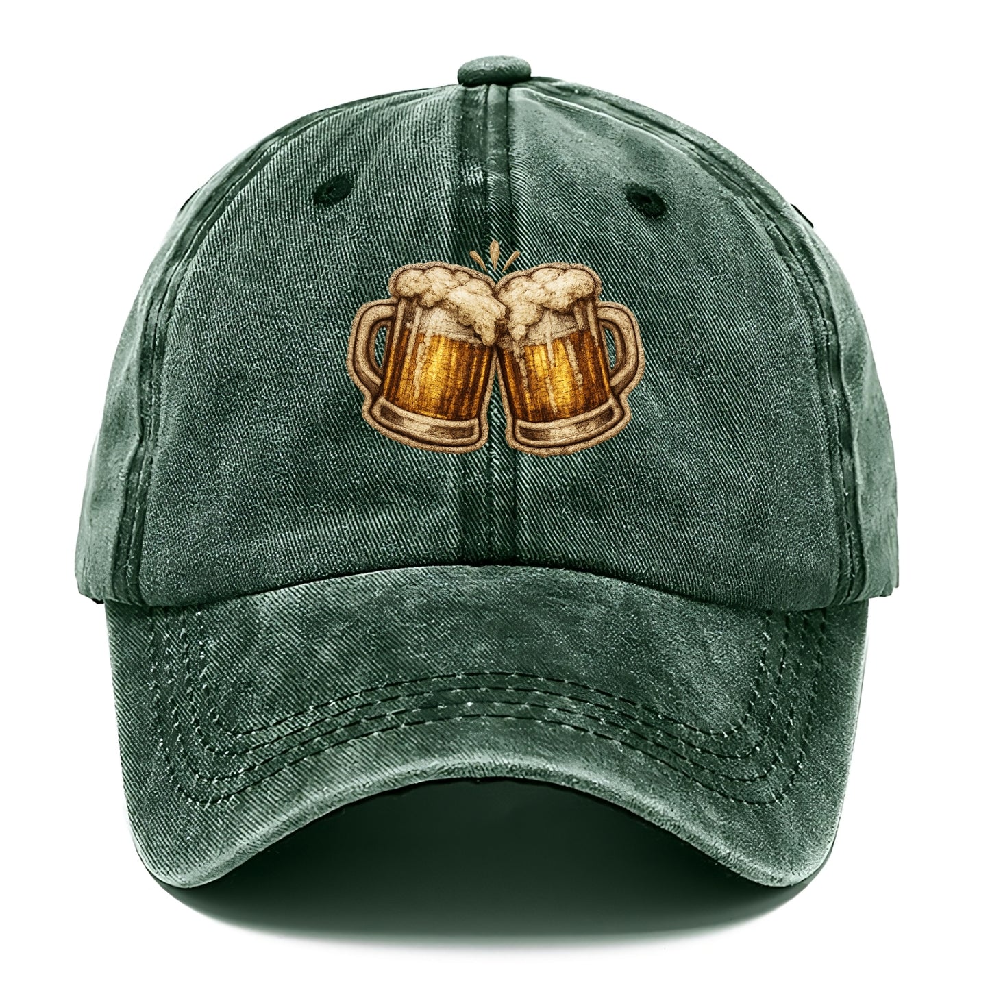BEER MUG CHEERS - frosty beer stein in gold and amber , brewery - Classic Cap - Forest Mist(Green)