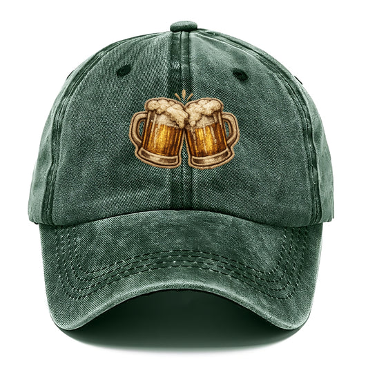 BEER MUG CHEERS - frosty beer stein in gold and amber , brewery - Classic Cap - Forest Mist(Green)