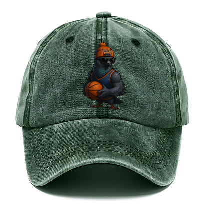 Manhattan Pigeon wearing Knicks beanie with skyline patch and wayfarer sunglasses - Classic Cap - Forest Mist(Green)