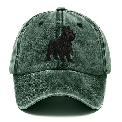 Briard - Black wavy coat embroidered herding pose - Classic Cap - Forest Mist(Green)