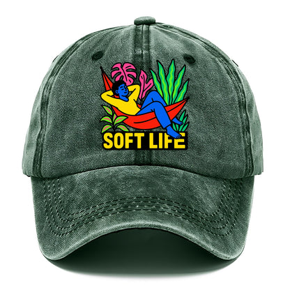 Person relaxing in hammock with plants - "soft life" aesthetic, peaceful living goals - Classic Cap - Forest Mist(Green)