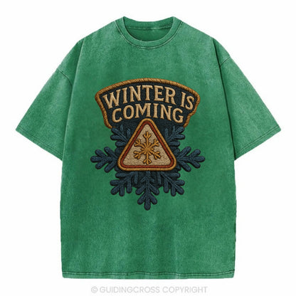 Winter Is Coming  - Vintage T-shirt - Forest Mist(Green)