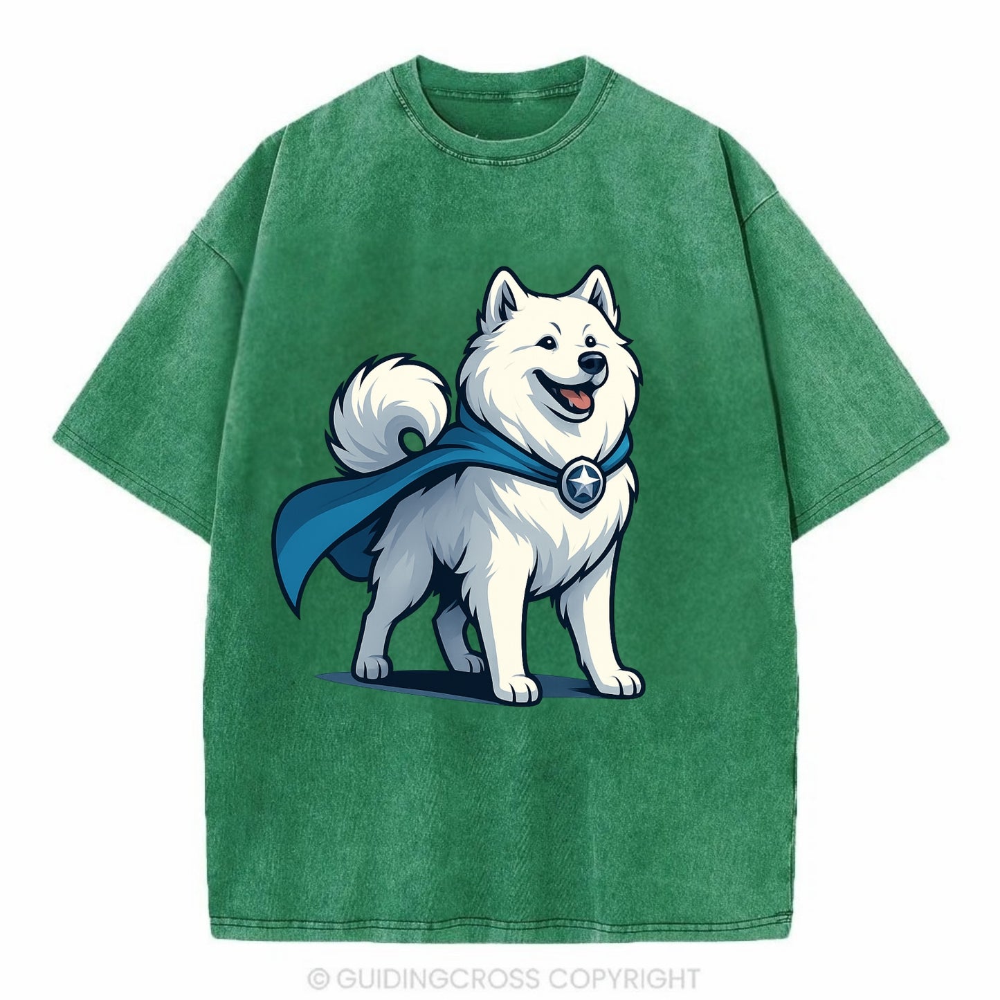 Samoyed Winter Hero  - Vintage T-shirt - Forest Mist(Green)
