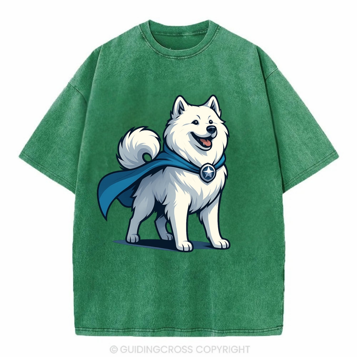 Samoyed Winter Hero  - Vintage T-shirt - Forest Mist(Green)