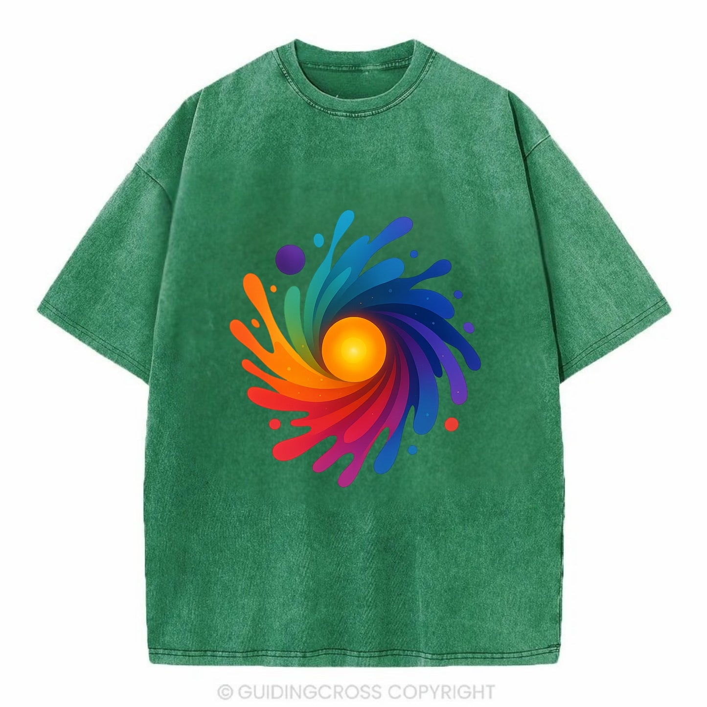 Big Bang Palette - Explosion of paint co - Vintage T-shirt - Forest Mist(Green)