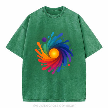Big Bang Palette - Explosion of paint co - Vintage T-shirt - Forest Mist(Green)