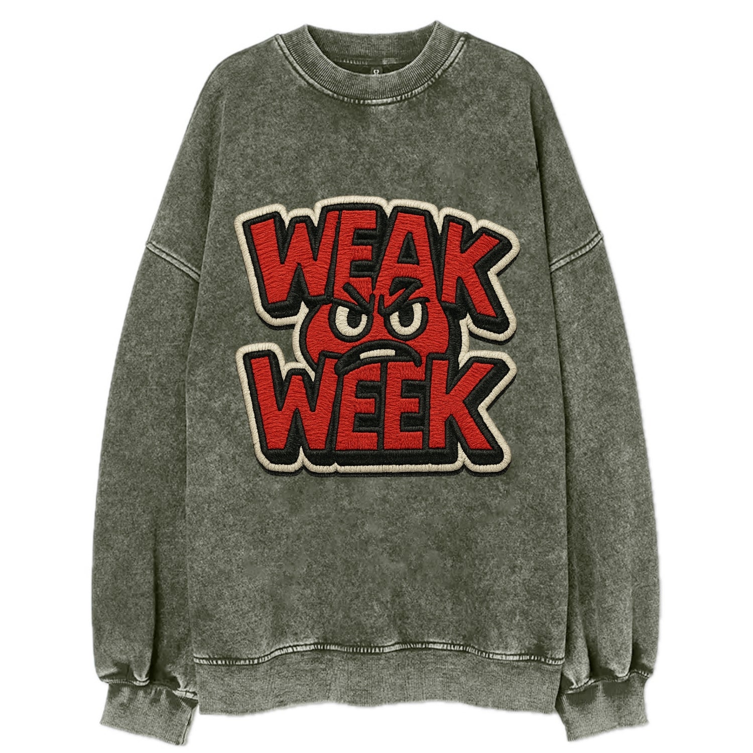 WEAK;WEEK WARRIOR Monday Blue Cap - Vintage Sweatshirt - Forest Mist(Green)