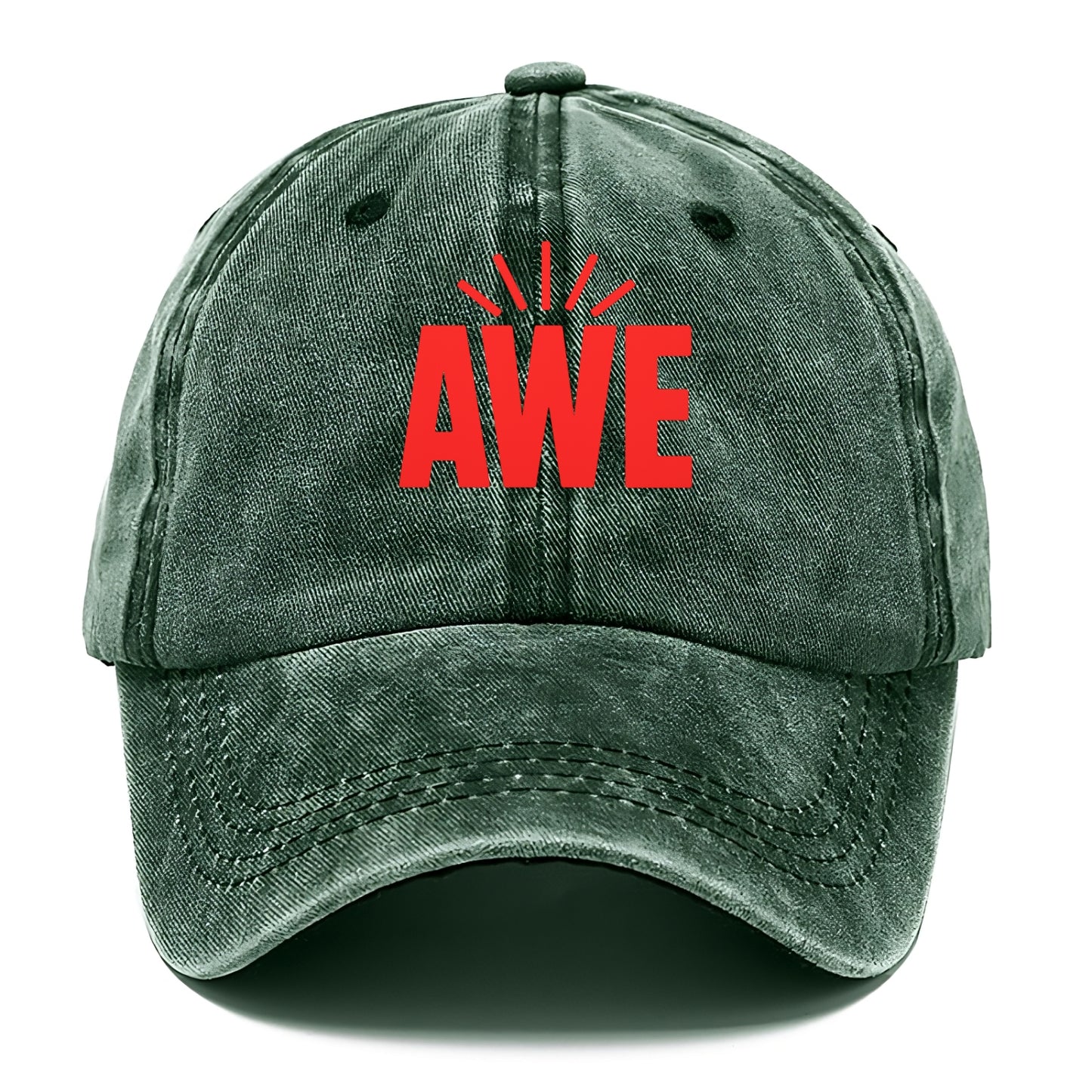 Bold typography design - "AWE" - overwhelming wonder - Classic Cap - Forest Mist(Green)