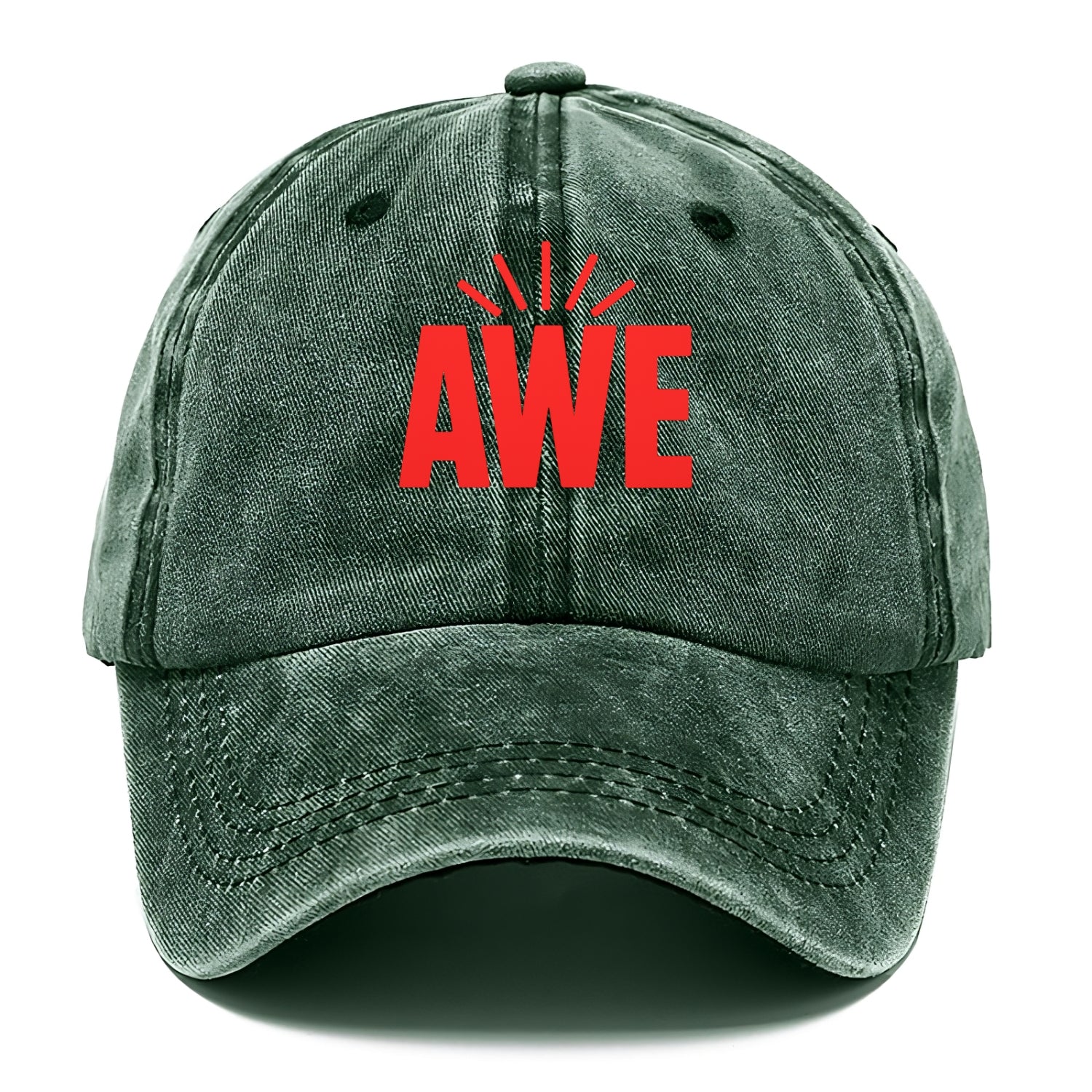 Bold typography design - "AWE" - overwhelming wonder - Classic Cap - Forest Mist(Green)