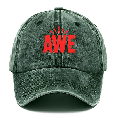 Bold typography design - "AWE" - overwhelming wonder - Classic Cap - Forest Mist(Green)