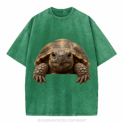 Tortoise  - Vintage T-shirt - Forest Mist(Green)